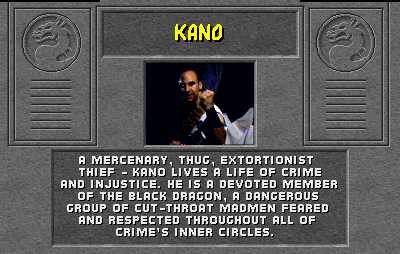 Mortal Kombat 1 (1992) - Kano Move List 