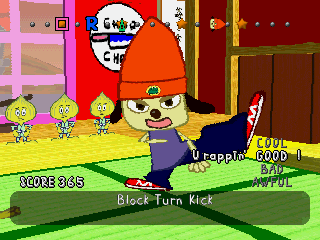 Parappa the rapper stage 2 driving (PS1 game and gameplay) 