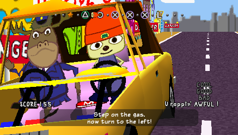 Parappa the rapper stage 2 driving (PS1 game and gameplay) 